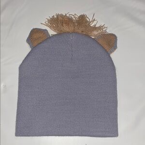 Pink and Purple Knit Beanie with Plush Ears